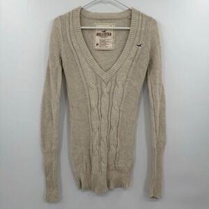 Vintage Y2K HOLLISTER CABLE KNIT HENLEY SWEATER RABBIT HAIR BLEND BELLA SWAN ALT
